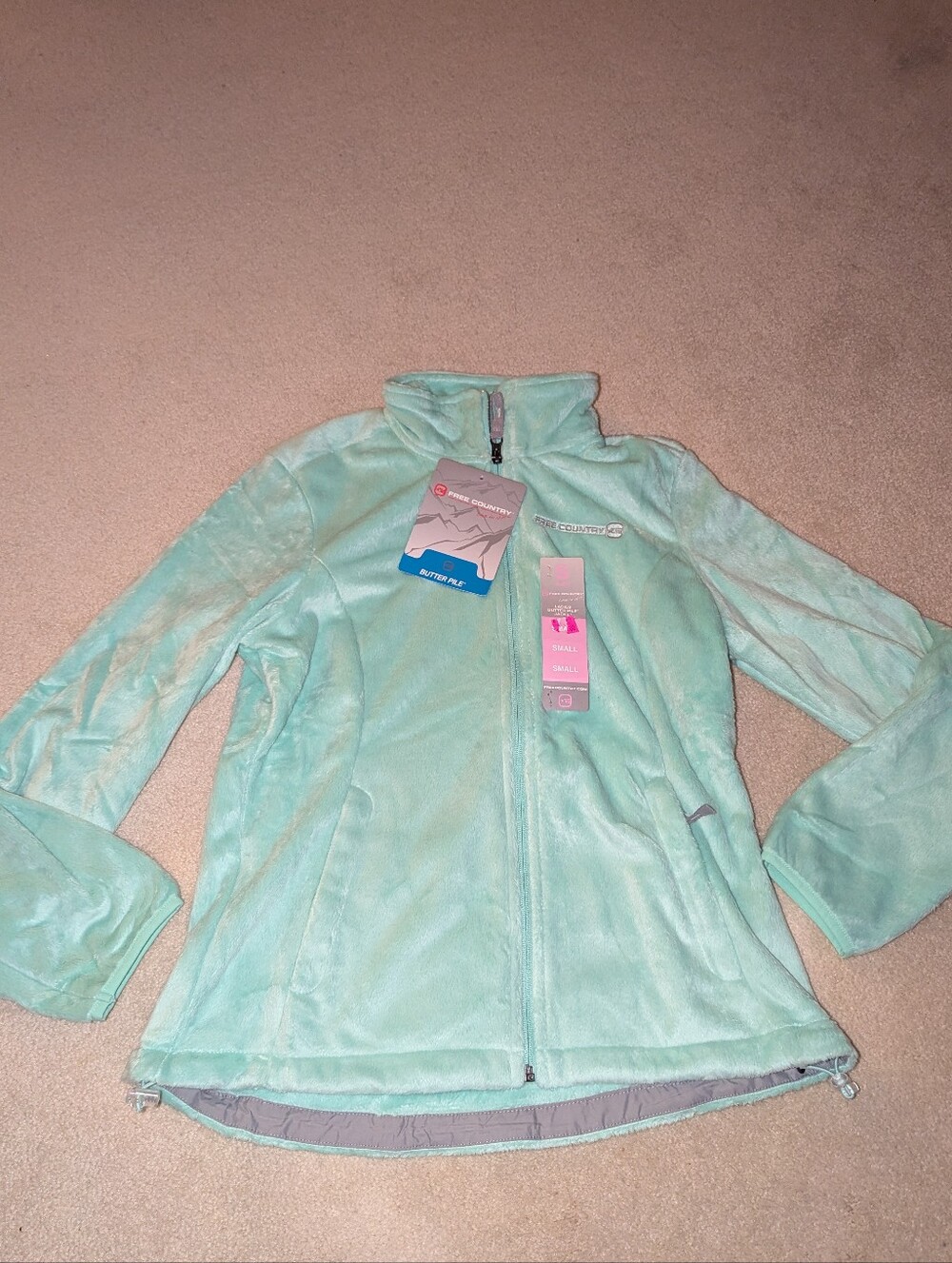Nwt Free Country Butter Pile Jacket Sz S Ice Green
